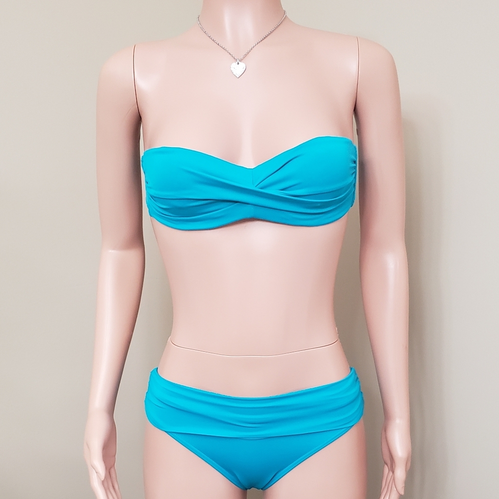Lips • Teal Strapless Bikini Set Size S/M
